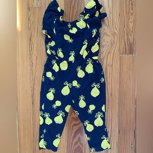 Janie and Jack Navy and Lime Jumpsuit